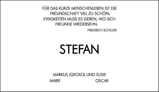Traueranzeige von Stefan Magel von Wiesbadener Kurier