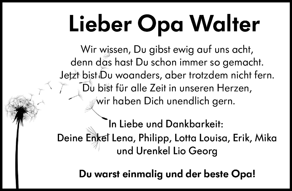  Traueranzeige für Walter Bermond vom 27.09.2025 aus Darmstädter Echo