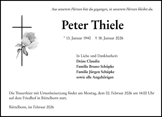 Traueranzeige von Peter Thiele von Groß-Gerauer Echo