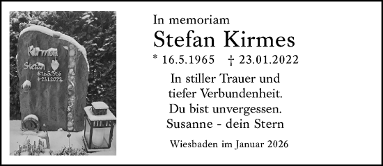 Traueranzeige von Stefan Kirmes von Wiesbadener Kurier