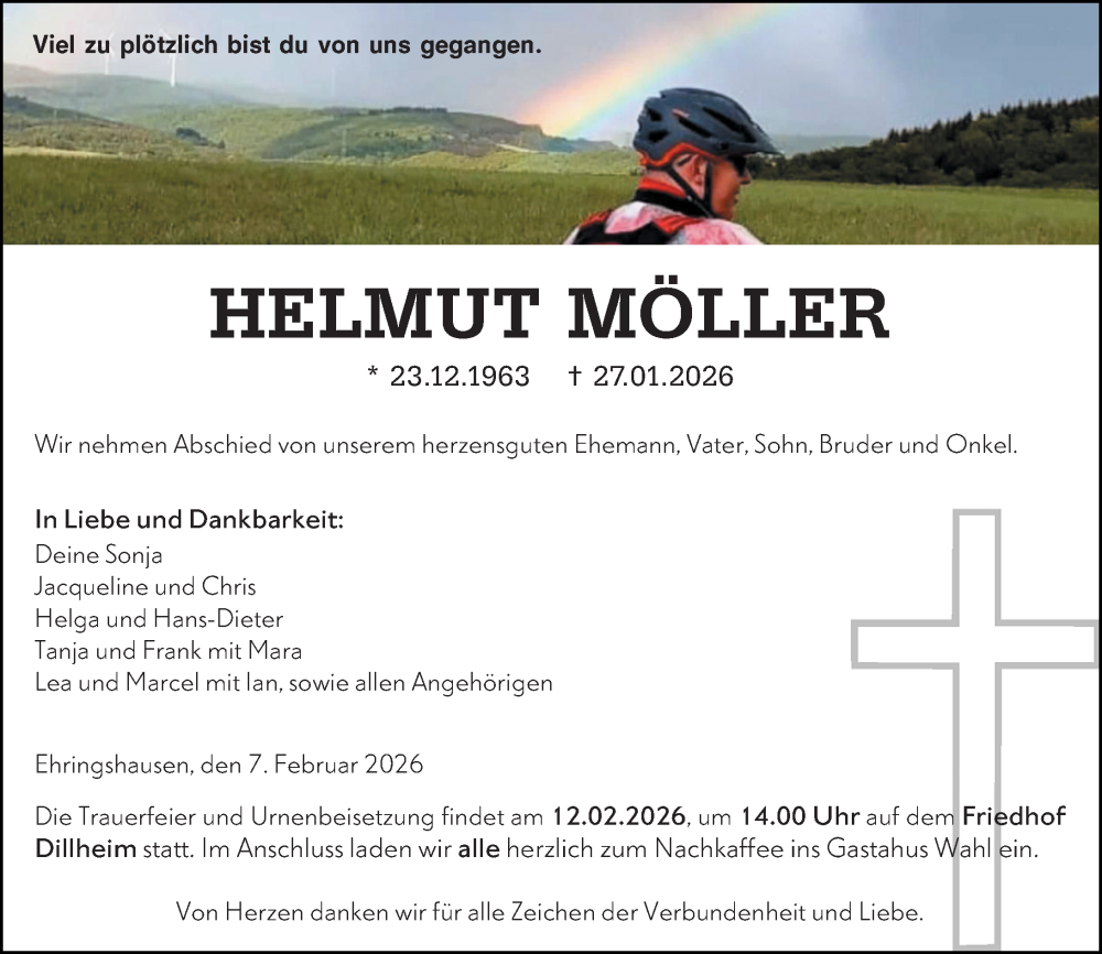  Traueranzeige für Helmut Möller vom 07.02.2026 aus Wetzlarer Neue Zeitung