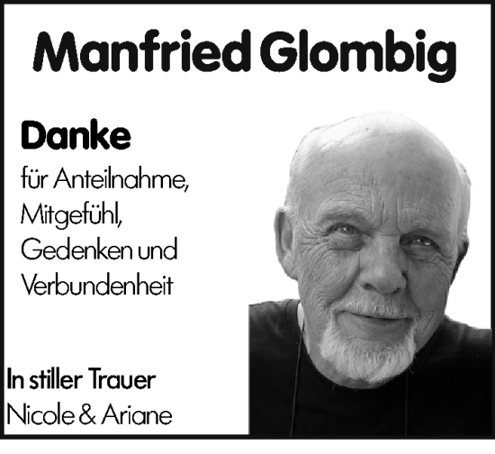 Traueranzeige von Manfried Glombig von Weilburger Tageblatt
